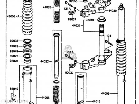 FRONT FORK - KMX200-A2 1988 EUROPE UK FR GR HR WG
