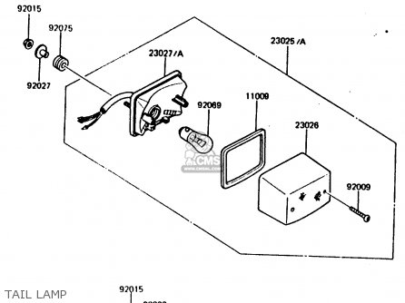 TAIL LAMP - KMX200-A2 1988 EUROPE UK FR GR HR WG