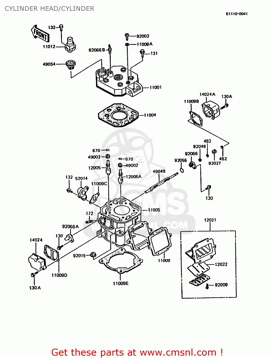 CYLINDER HEAD/CYLINDER KMX200-A3 1989 EUROPE UK FR FG GR NR