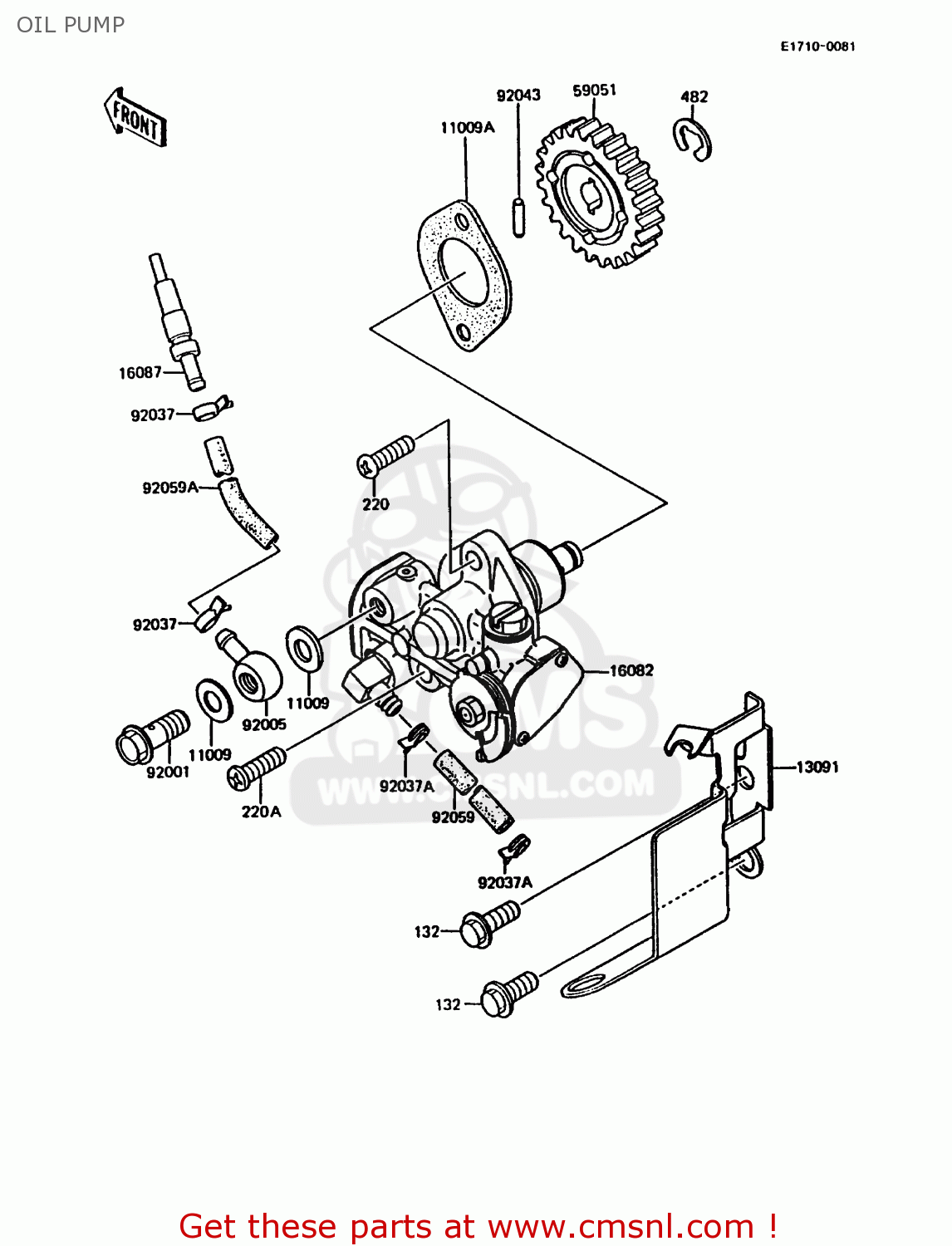 OIL PUMP KMX200-A3 1989 EUROPE UK FR FG GR NR