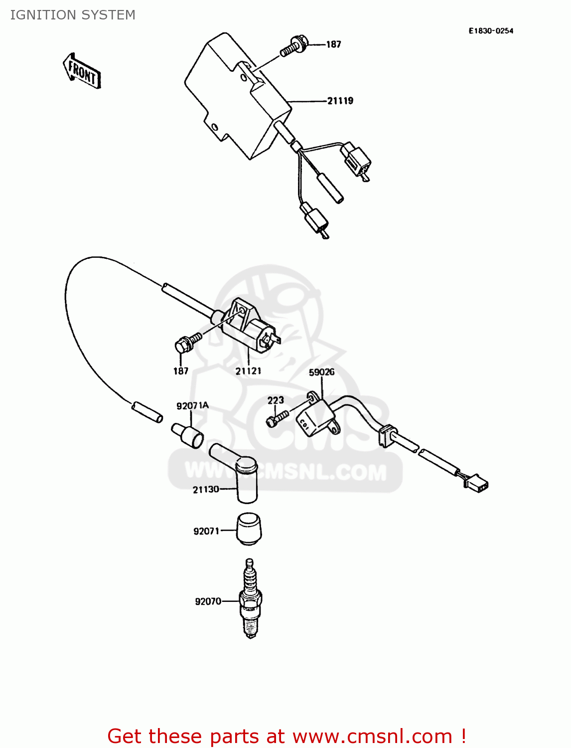 IGNITION SYSTEM KMX200-A3 1989 EUROPE UK FR FG GR NR