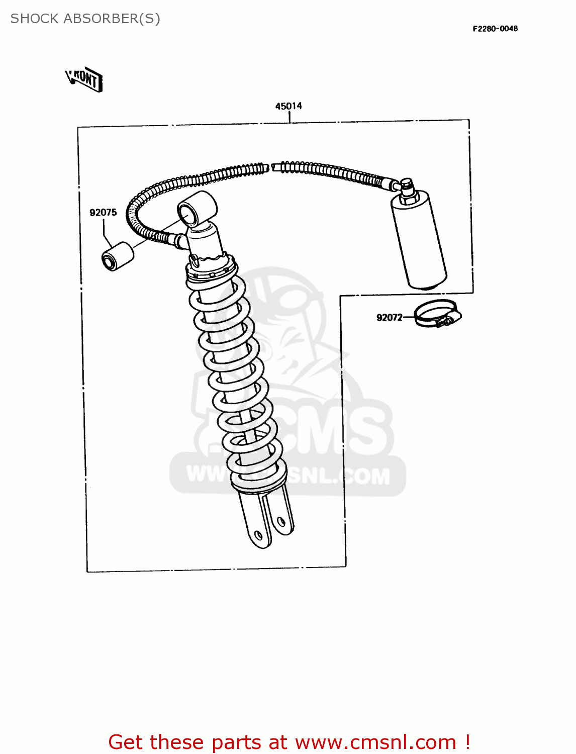 SHOCK ABSORBER(S) KMX200-A3 1989 EUROPE UK FR FG GR NR