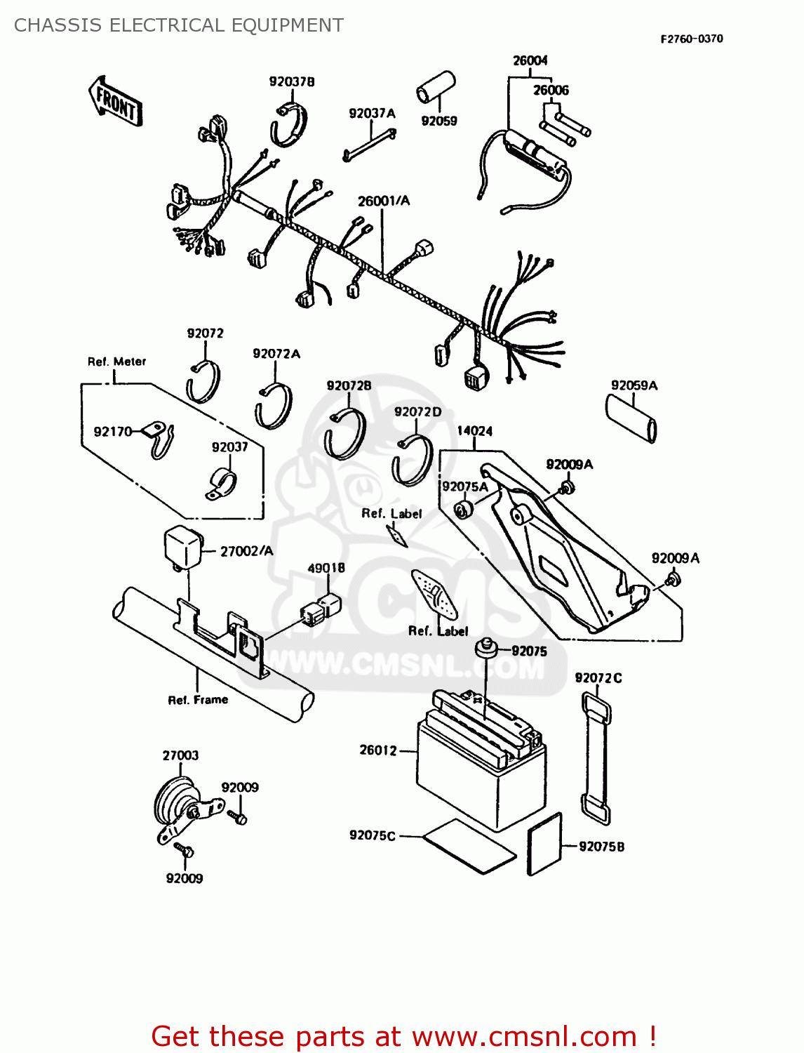 CHASSIS ELECTRICAL EQUIPMENT KMX200-A3 1989 EUROPE UK FR FG GR NR