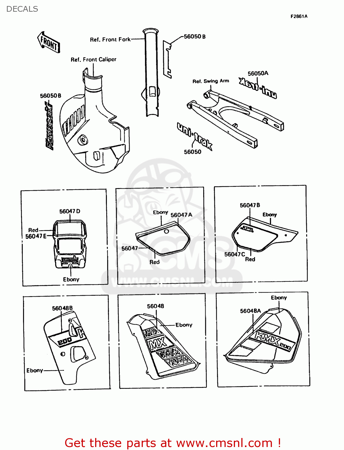 DECALS KMX200-A3 1989 EUROPE UK FR FG GR NR