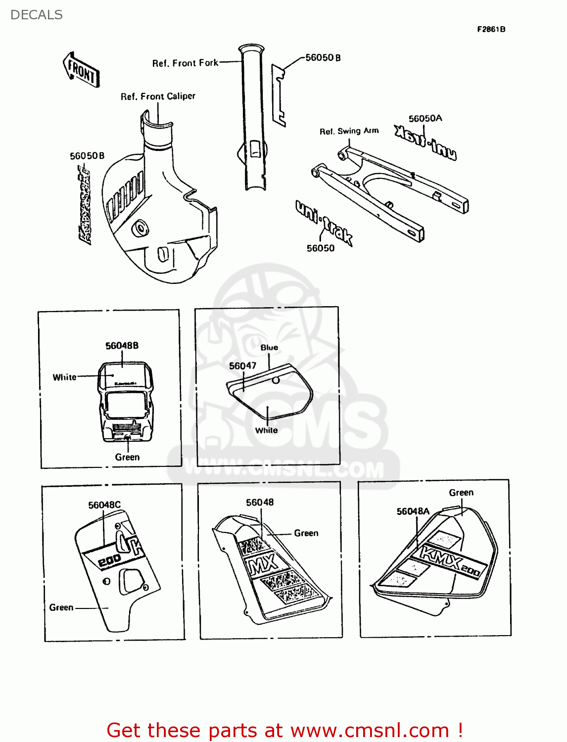 DECALS KMX200-A3 1989 EUROPE UK FR FG GR NR