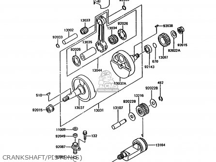 CRANKSHAFT/PISTON(S) - KMX200-A3 1989 EUROPE UK FR FG GR NR