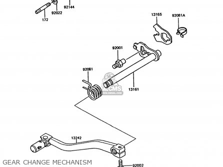 GEAR CHANGE MECHANISM - KMX200-A3 1989 EUROPE UK FR FG GR NR