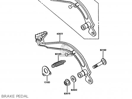 BRAKE PEDAL - KMX200-A3 1989 EUROPE UK FR FG GR NR