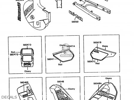 DECALS - KMX200-A3 1989 EUROPE UK FR FG GR NR