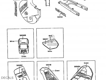 DECALS - KMX200-A3 1989 EUROPE UK FR FG GR NR
