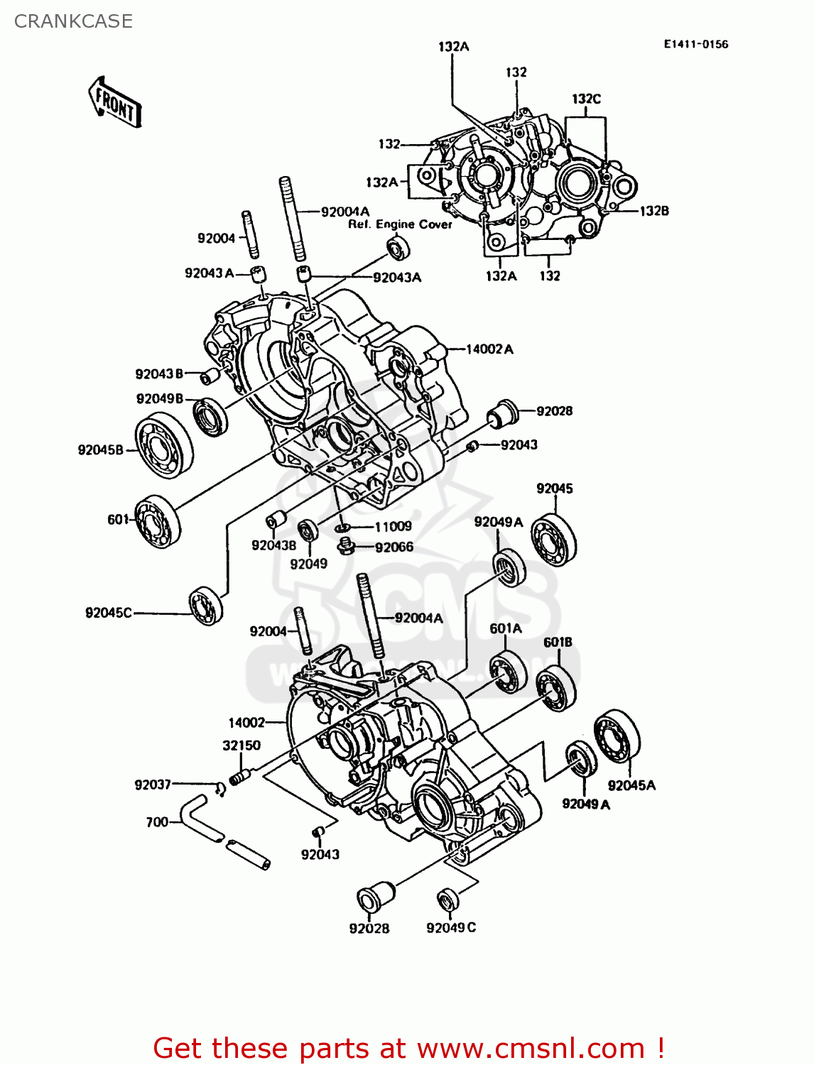 CRANKCASE KMX200-A3A 1989 EUROPE FG GR NR