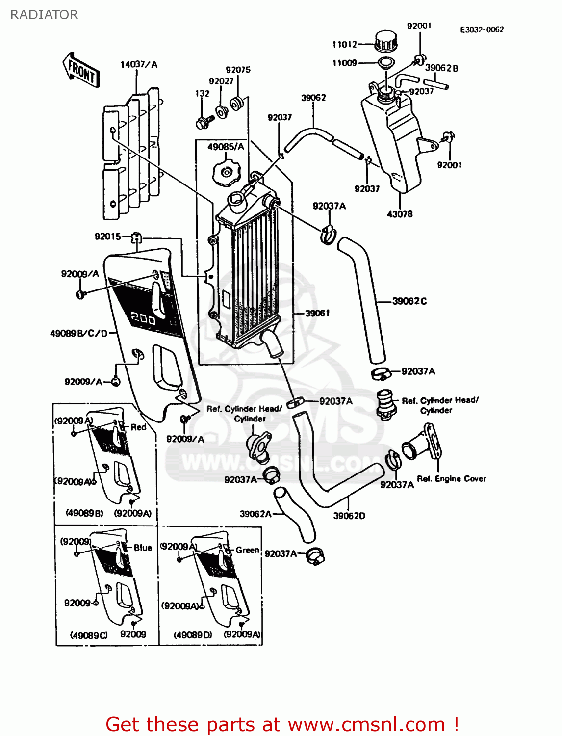 RADIATOR KMX200-A3A 1989 EUROPE FG GR NR
