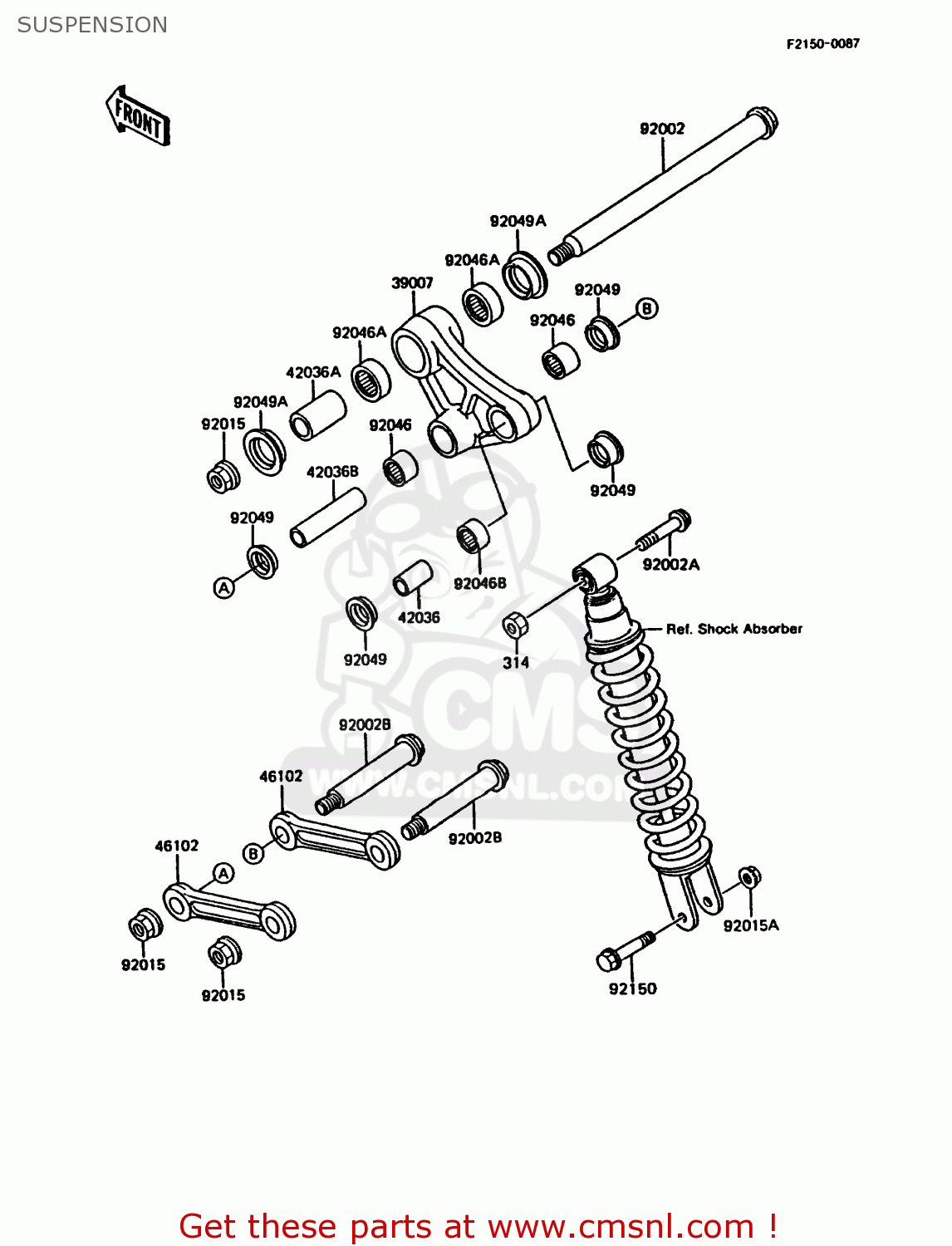 SUSPENSION KMX200-A3A 1989 EUROPE FG GR NR