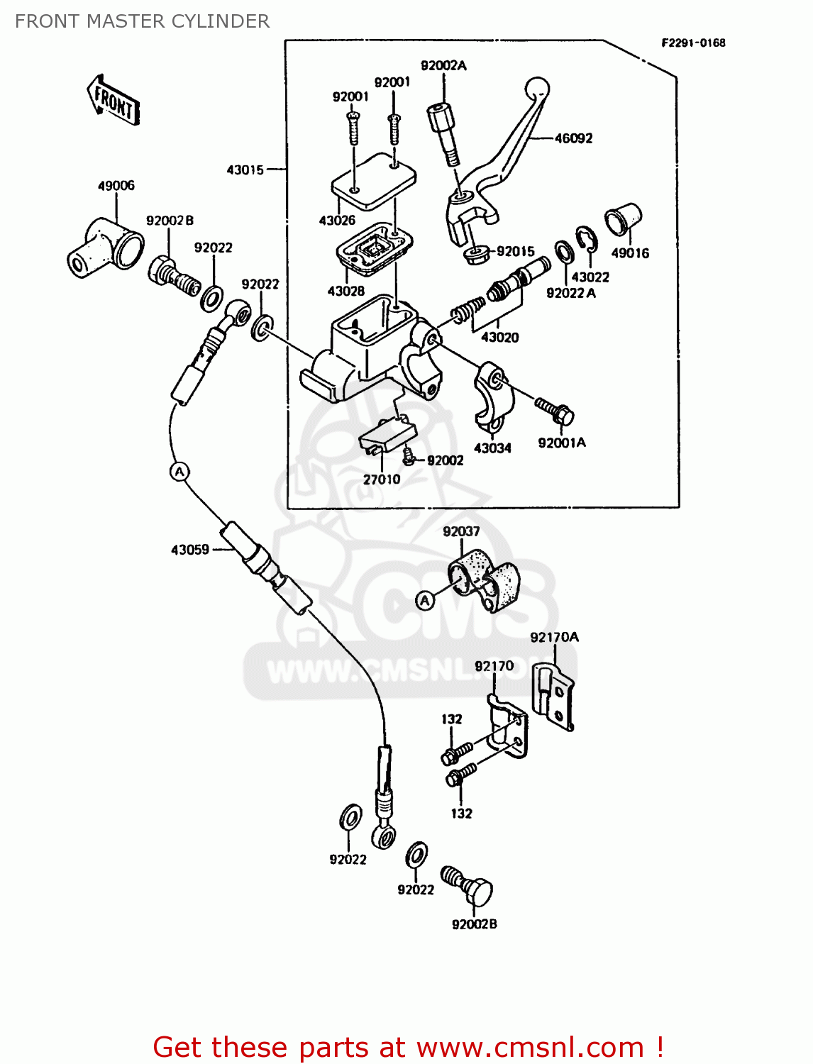 FRONT MASTER CYLINDER KMX200-A3A 1989 EUROPE FG GR NR