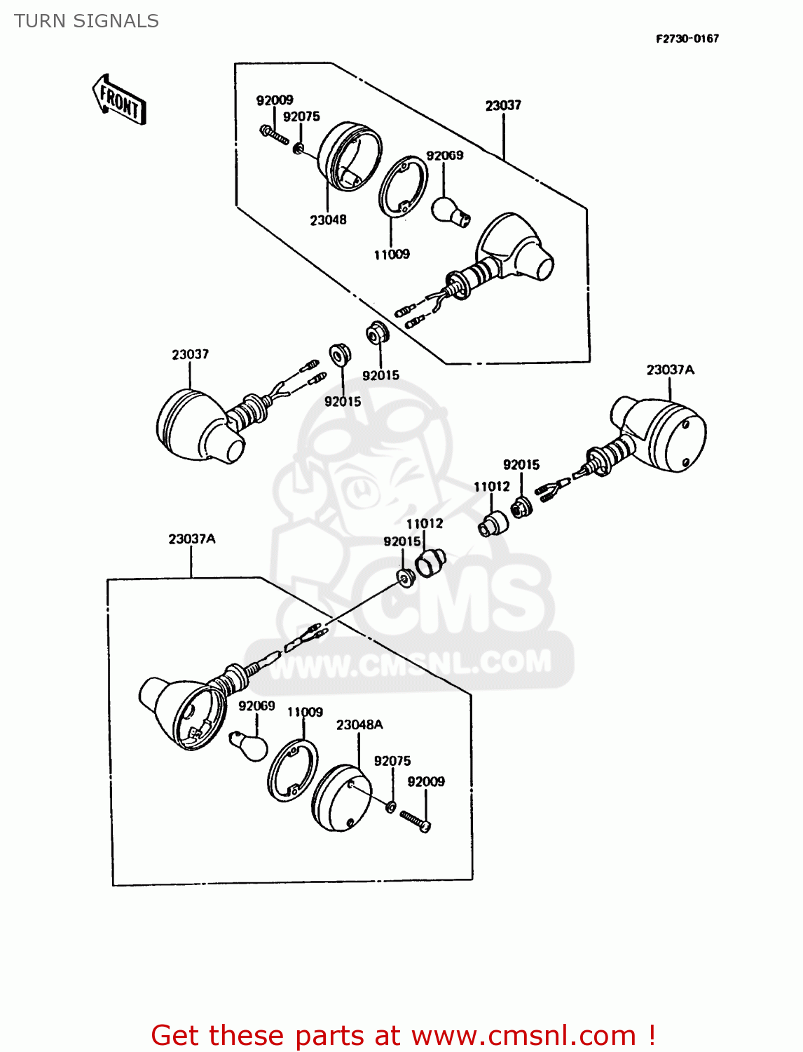 TURN SIGNALS KMX200-A3A 1989 EUROPE FG GR NR