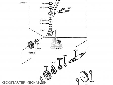 KICKSTARTER MECHANISM - KMX200-A3A 1989 EUROPE FG GR NR