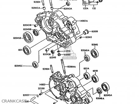 CRANKCASE - KMX200-A3A 1989 EUROPE FG GR NR