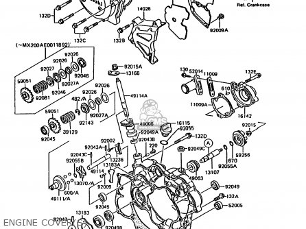 ENGINE COVER(S) - KMX200-A3A 1989 EUROPE FG GR NR