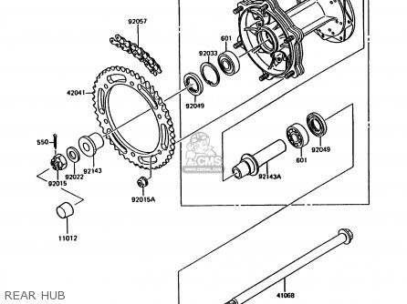 REAR HUB - KMX200-A3A 1989 EUROPE FG GR NR