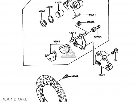 REAR BRAKE - KMX200-A3A 1989 EUROPE FG GR NR