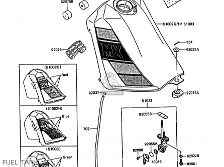 FUEL TANK - KMX200-A3A 1989 EUROPE FG GR NR