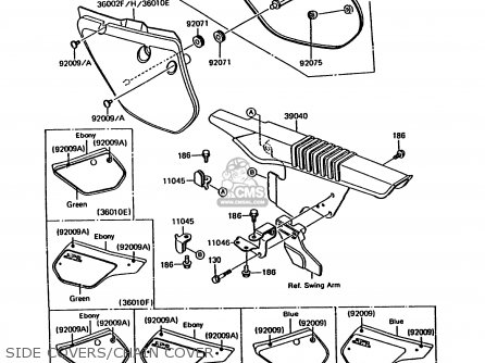 SIDE COVERS/CHAIN COVER - KMX200-A3A 1989 EUROPE FG GR NR
