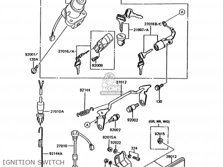 IGNITION SWITCH - KMX200-A3A 1989 EUROPE FG GR NR