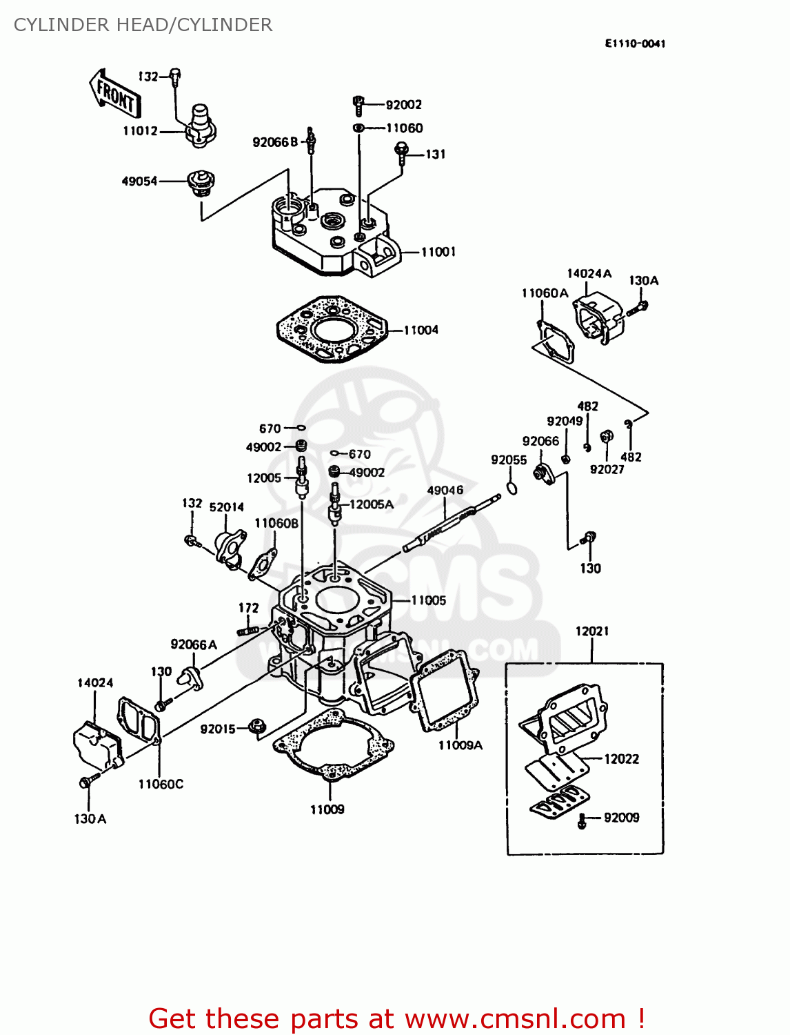 CYLINDER HEAD/CYLINDER KMX200-A5 1991 EUROPE GR