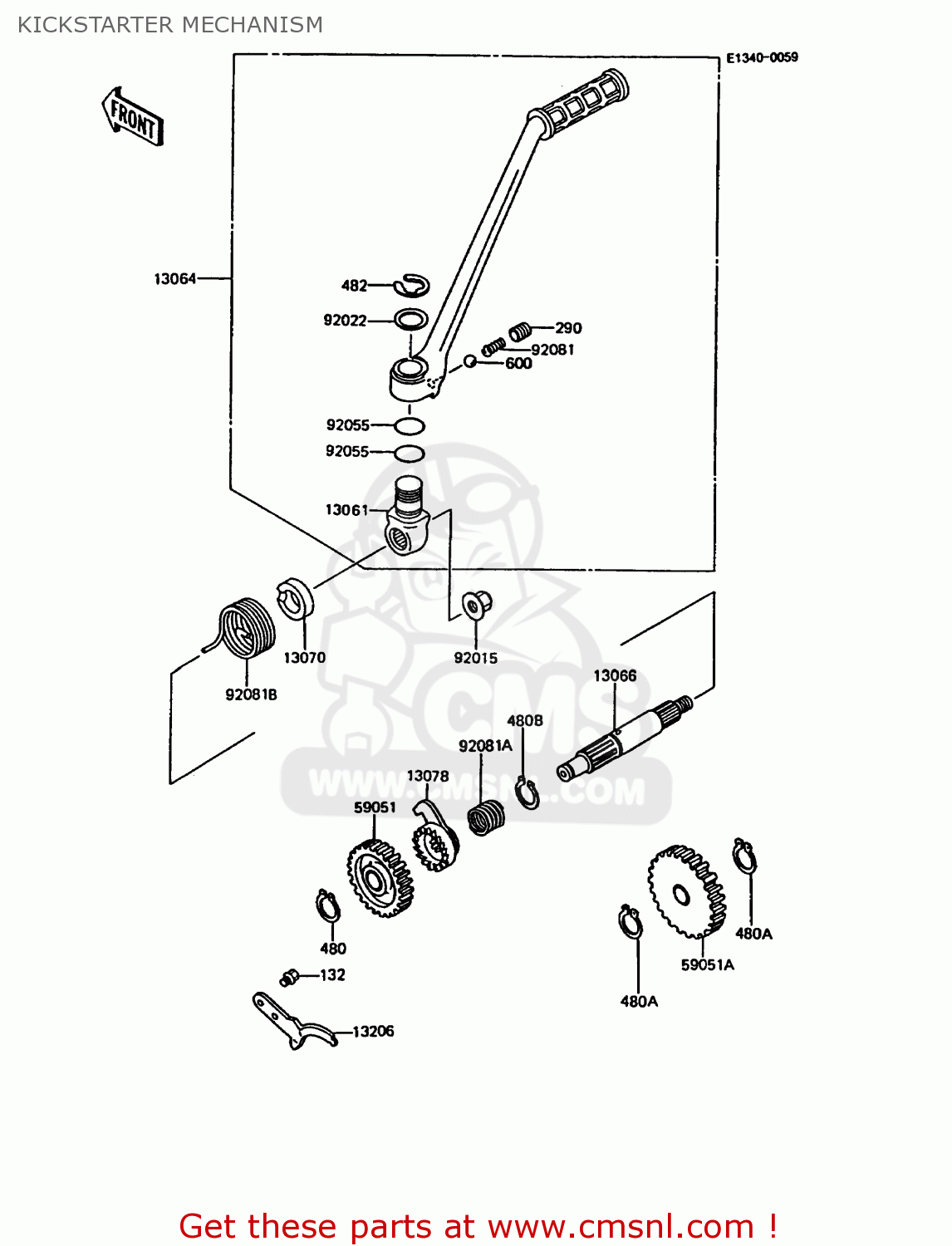 KICKSTARTER MECHANISM KMX200-A5 1991 EUROPE GR