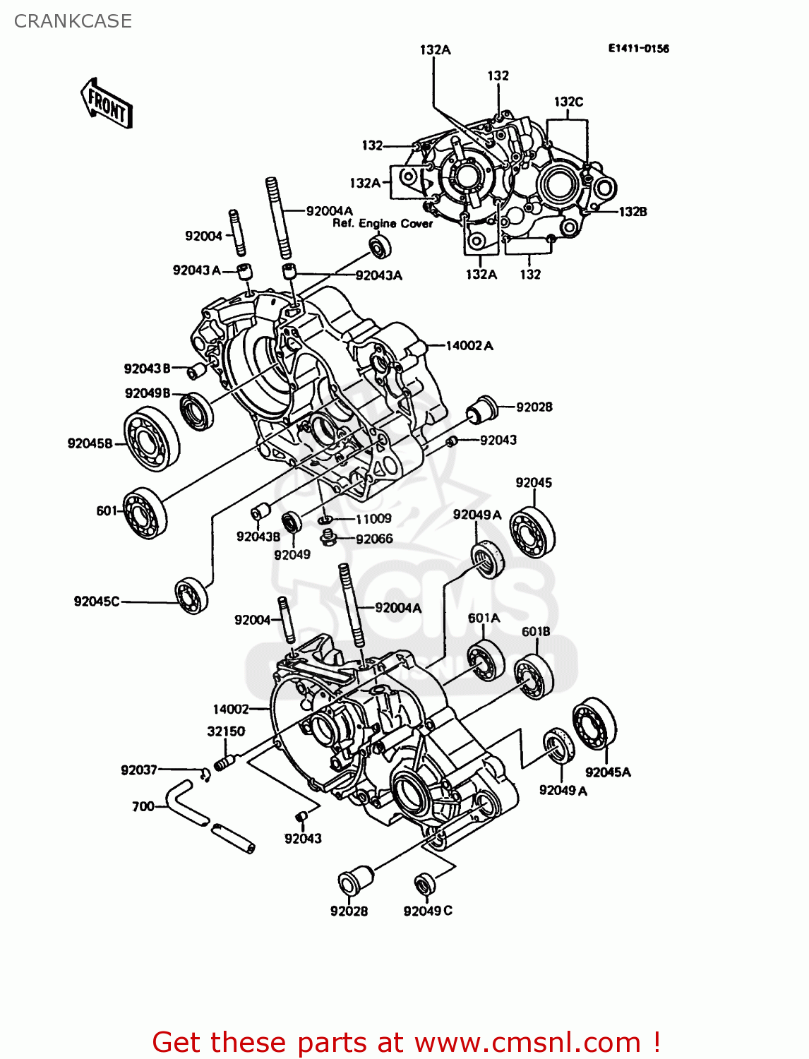 CRANKCASE KMX200-A5 1991 EUROPE GR