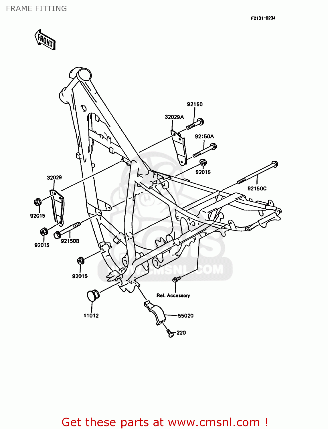 FRAME FITTING KMX200-A5 1991 EUROPE GR