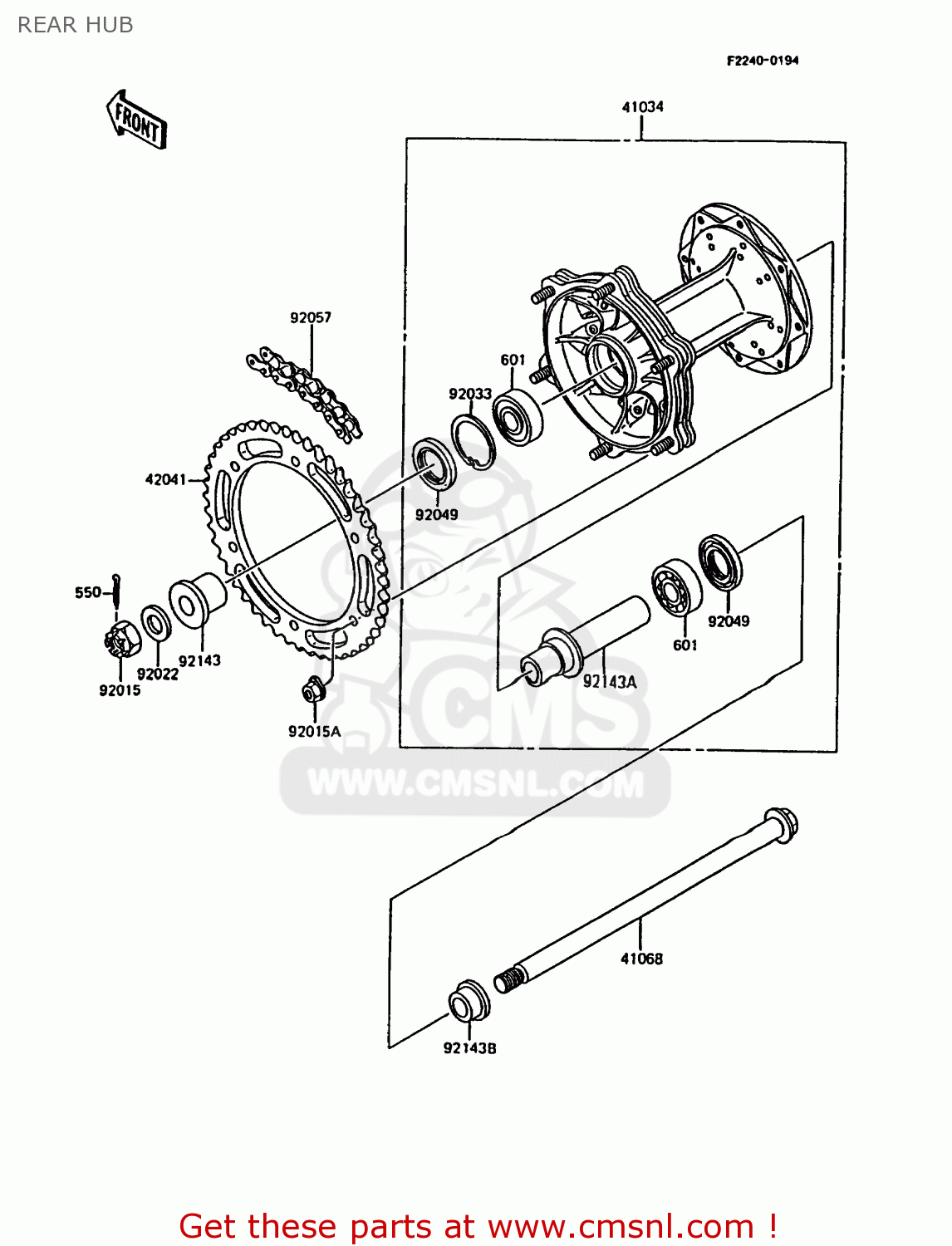 REAR HUB KMX200-A5 1991 EUROPE GR