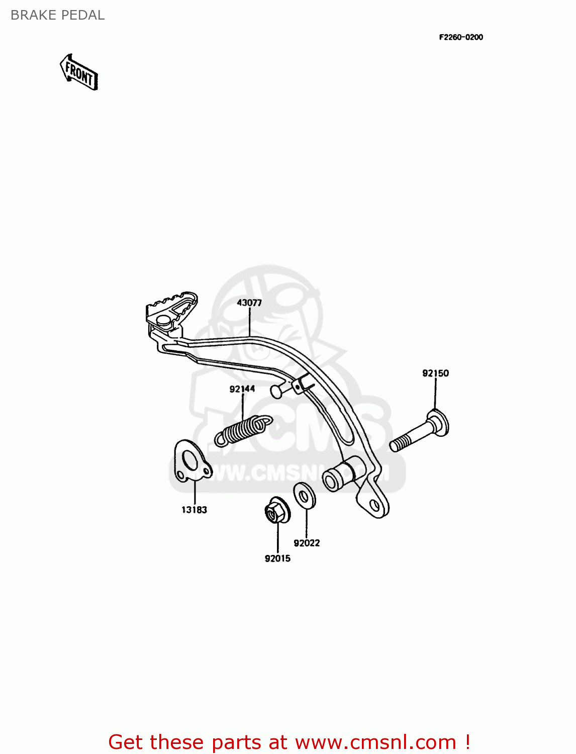 BRAKE PEDAL KMX200-A5 1991 EUROPE GR