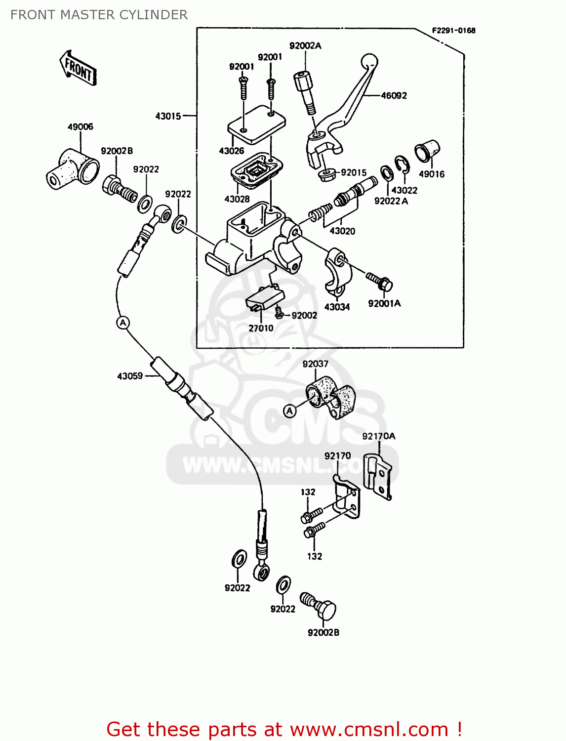 FRONT MASTER CYLINDER KMX200-A5 1991 EUROPE GR