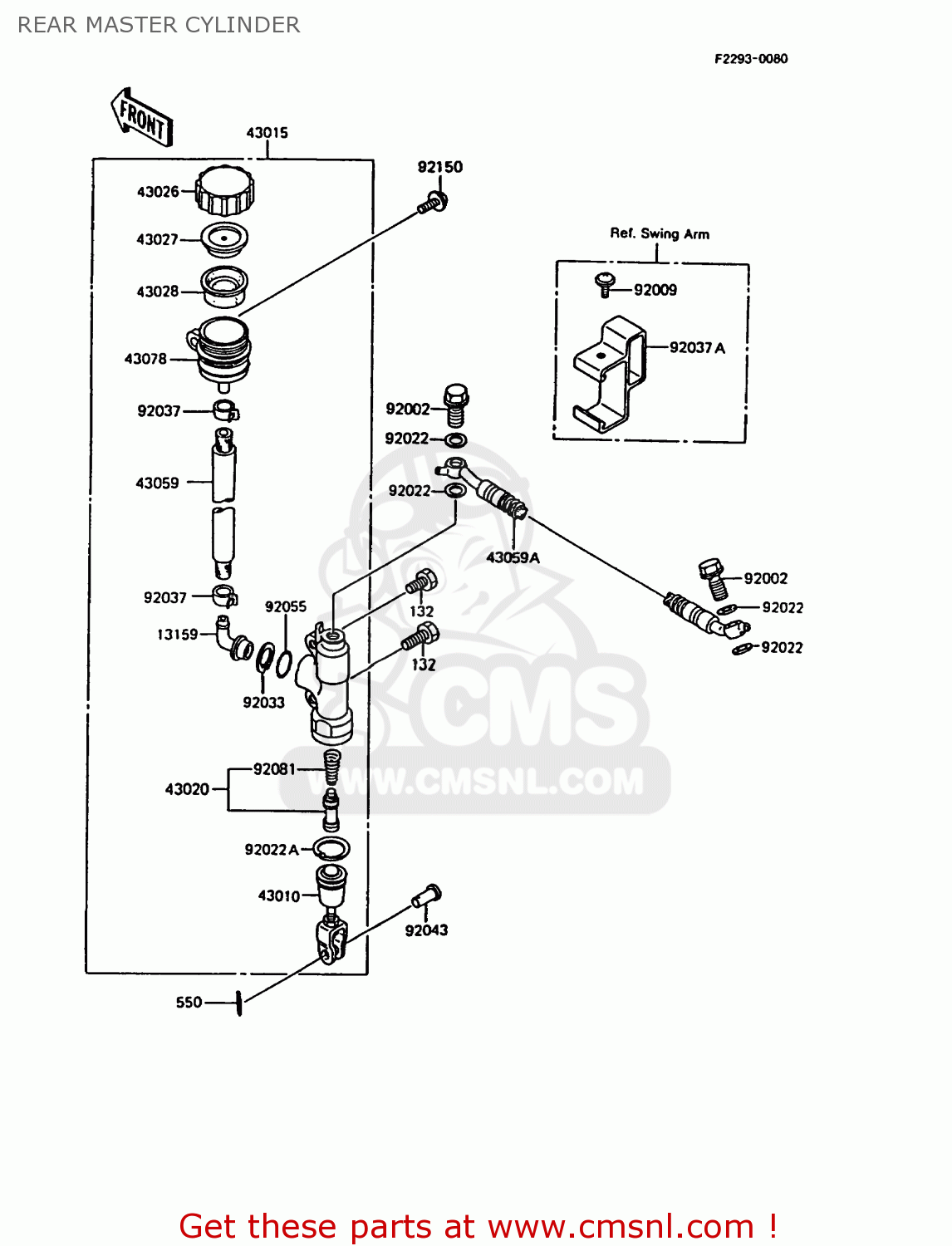 REAR MASTER CYLINDER KMX200-A5 1991 EUROPE GR