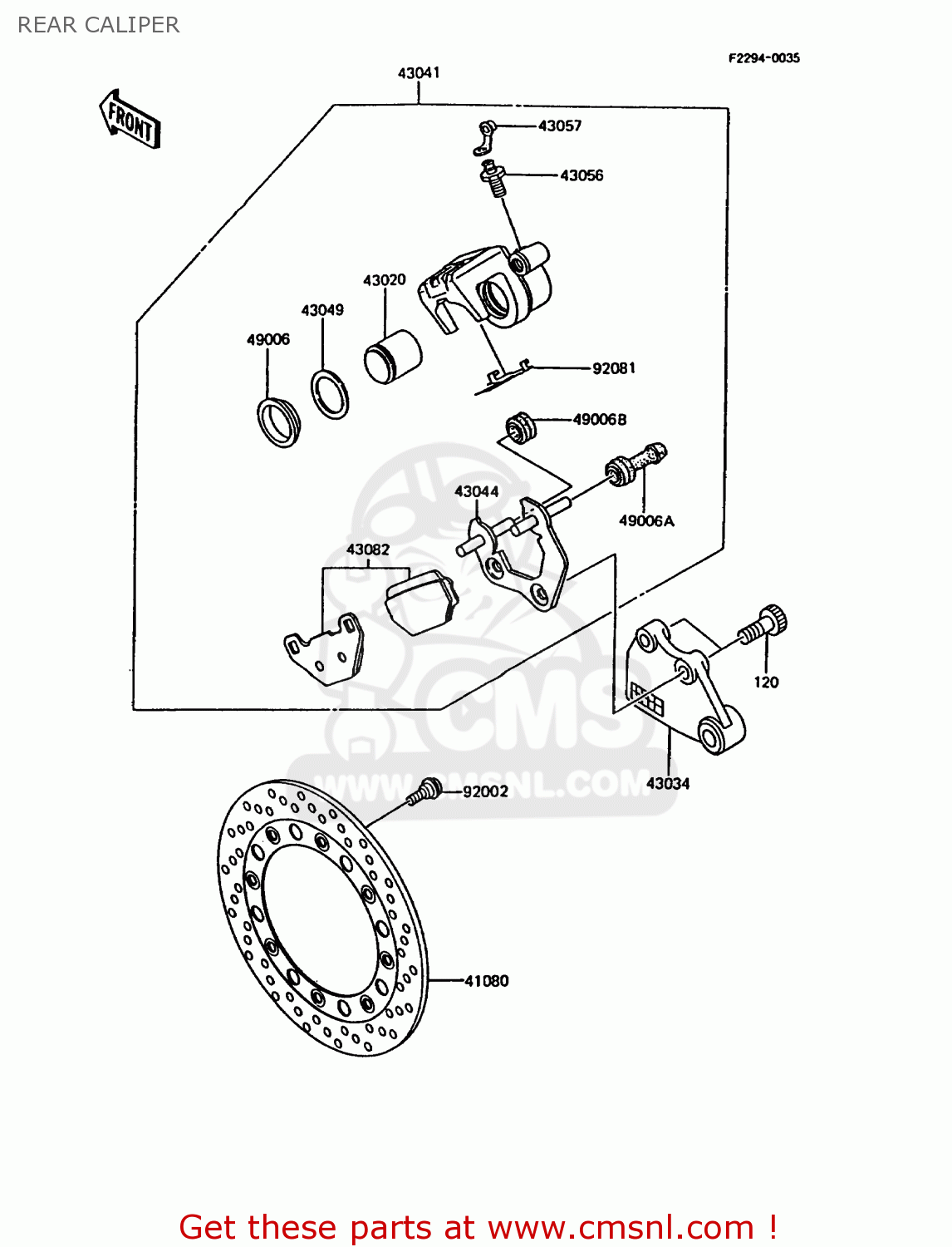 REAR CALIPER KMX200-A5 1991 EUROPE GR