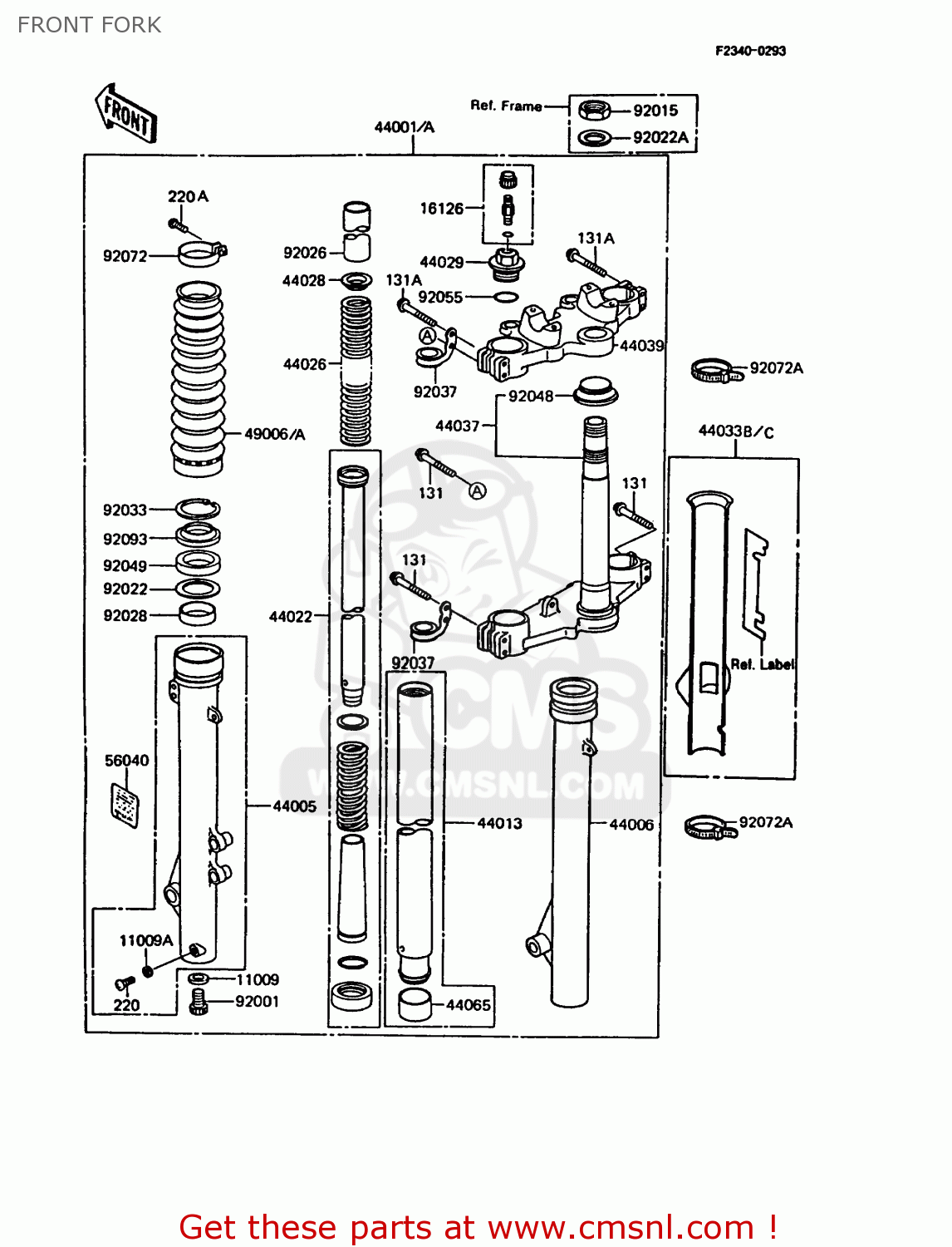 FRONT FORK KMX200-A5 1991 EUROPE GR