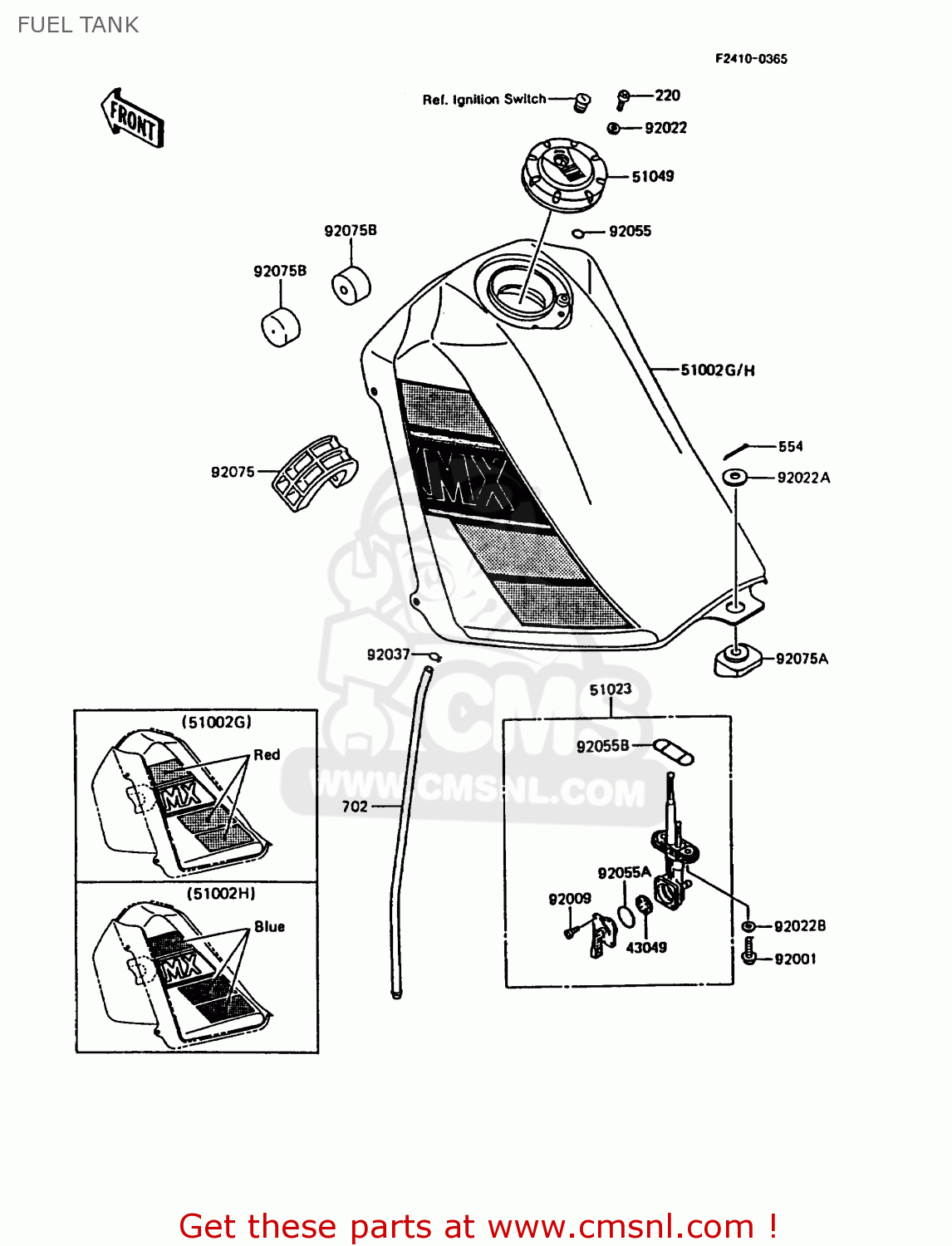 FUEL TANK KMX200-A5 1991 EUROPE GR