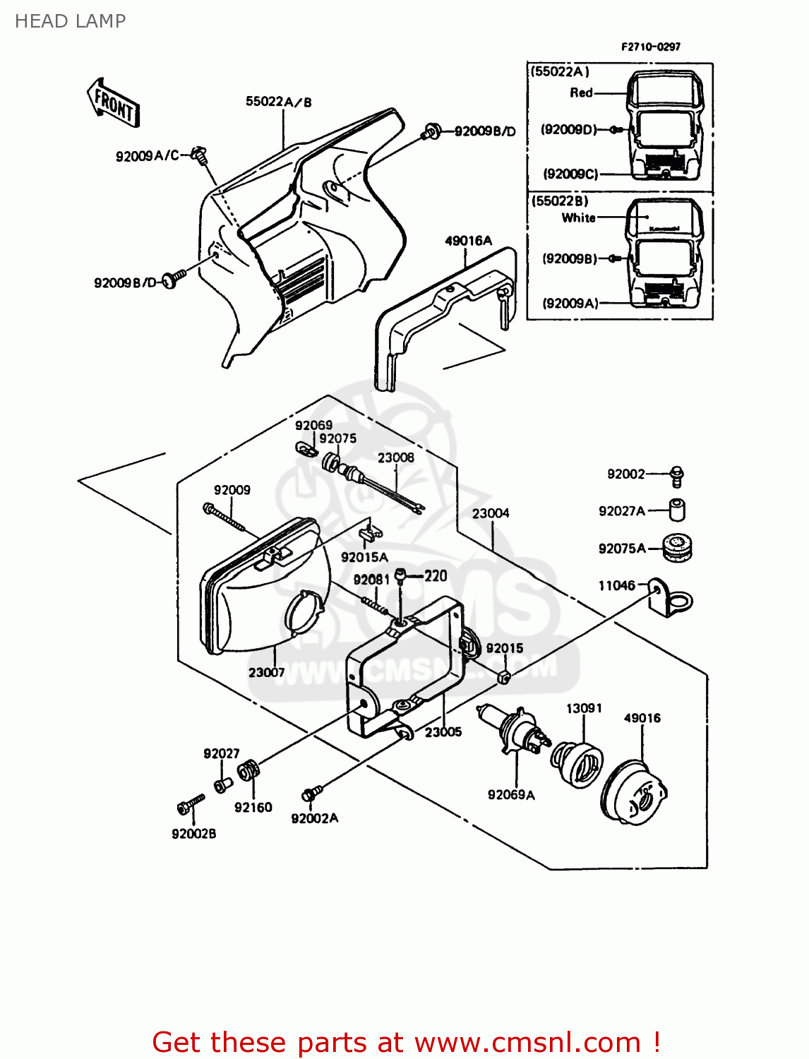 HEAD LAMP KMX200-A5 1991 EUROPE GR