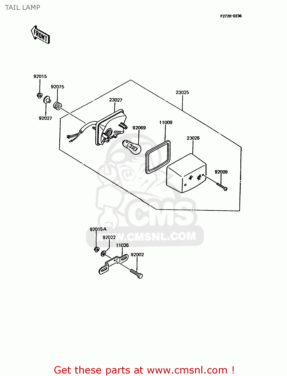 TAIL LAMP KMX200-A5 1991 EUROPE GR