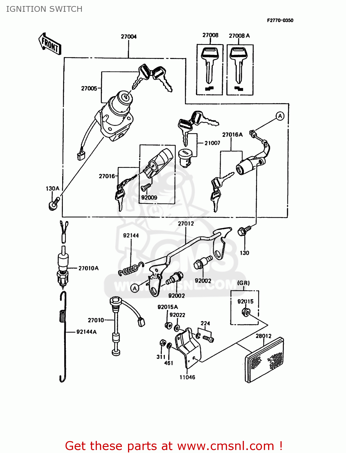 IGNITION SWITCH KMX200-A5 1991 EUROPE GR