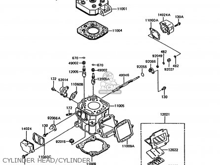 CYLINDER HEAD/CYLINDER - KMX200-A5 1991 EUROPE GR