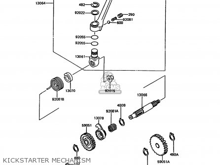 KICKSTARTER MECHANISM - KMX200-A5 1991 EUROPE GR