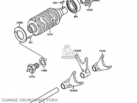 CHANGE DRUM/SHIFT FORK - KMX200-A5 1991 EUROPE GR
