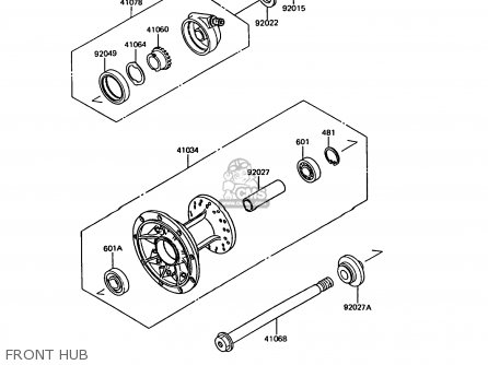 FRONT HUB - KMX200-A5 1991 EUROPE GR