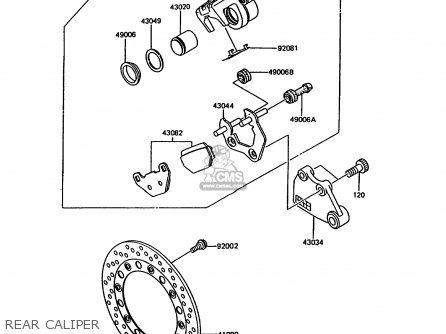 REAR CALIPER - KMX200-A5 1991 EUROPE GR
