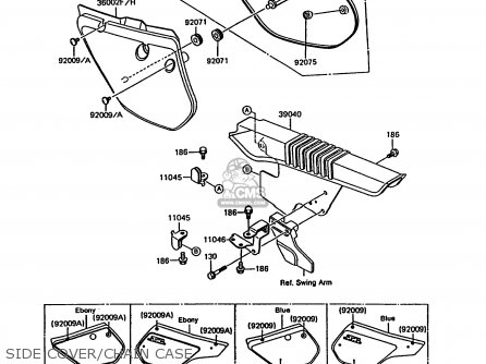 SIDE COVER/CHAIN CASE - KMX200-A5 1991 EUROPE GR