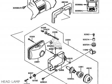 HEAD LAMP - KMX200-A5 1991 EUROPE GR