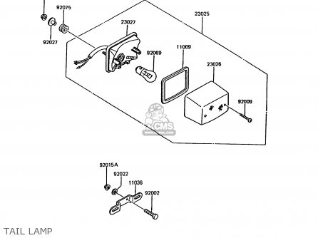 TAIL LAMP - KMX200-A5 1991 EUROPE GR