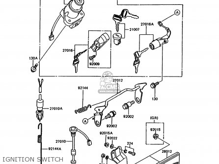 IGNITION SWITCH - KMX200-A5 1991 EUROPE GR